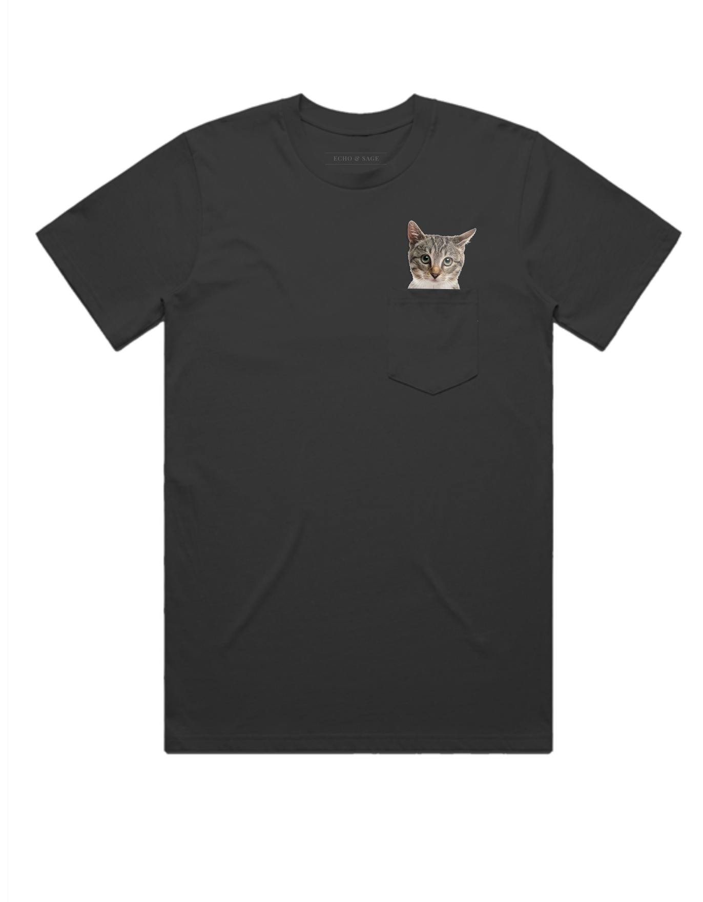 Cute Kitten Peek-a-Boo Pocket Tee