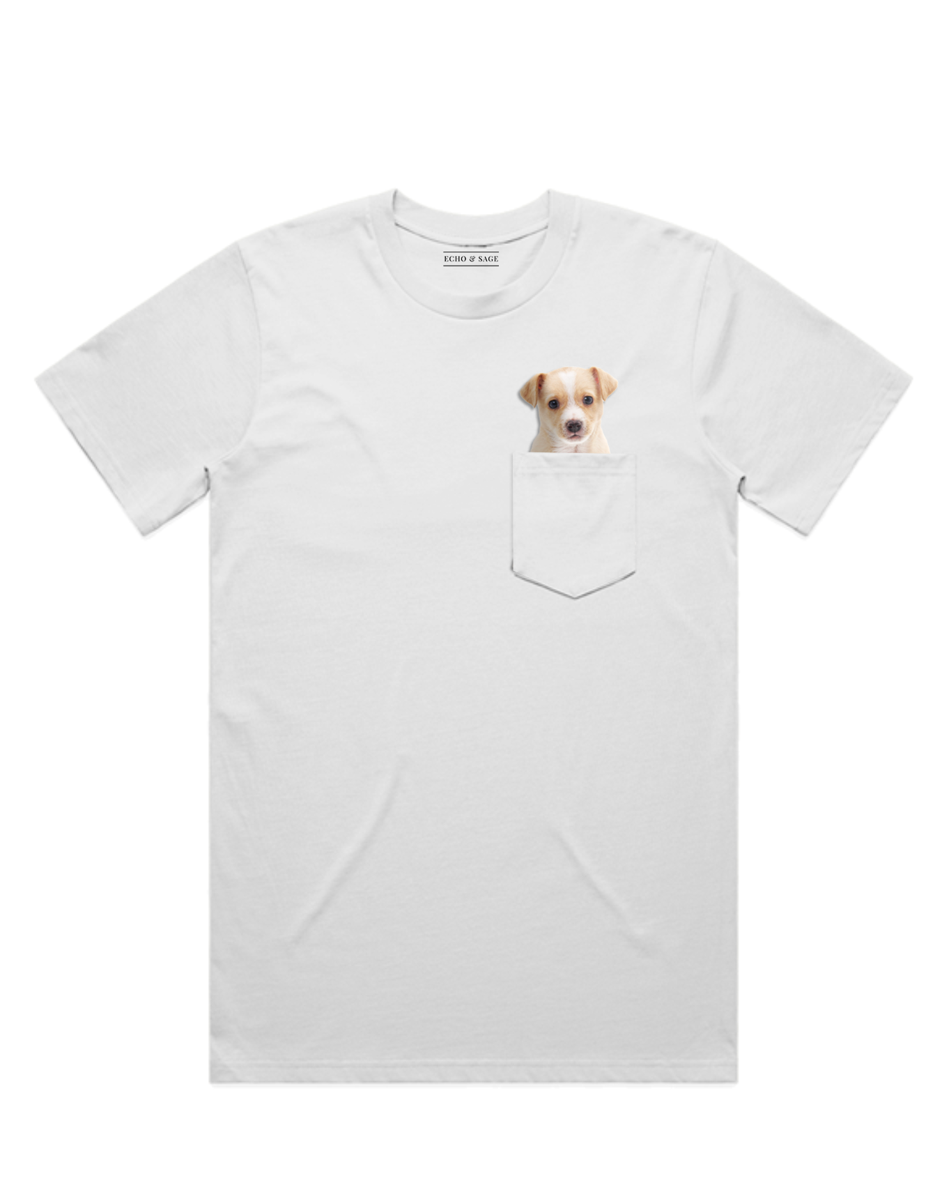 Peek-a-Boo Brown Puppy Pocket Tee