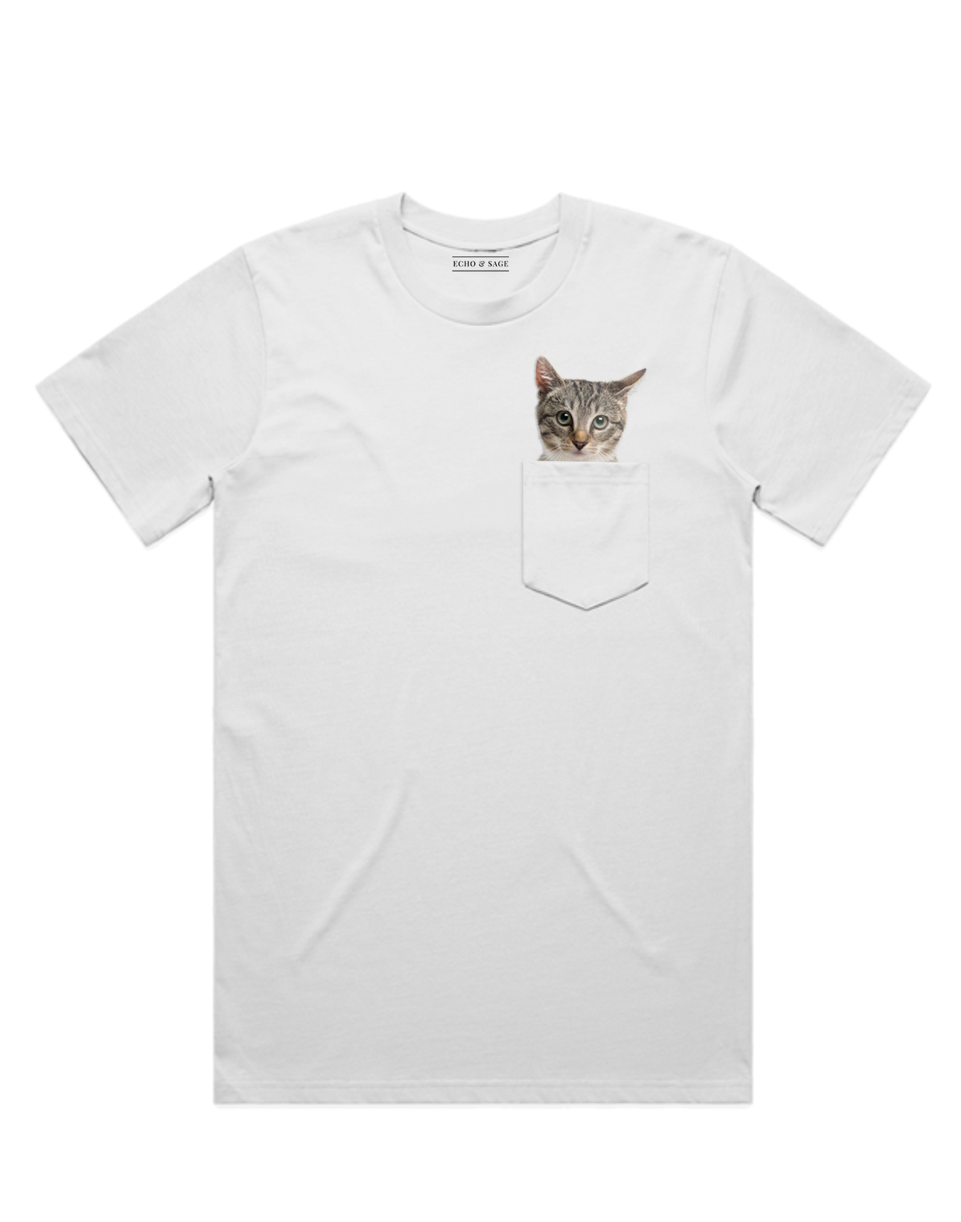 Cute Kitten Peek-a-Boo Pocket Tee