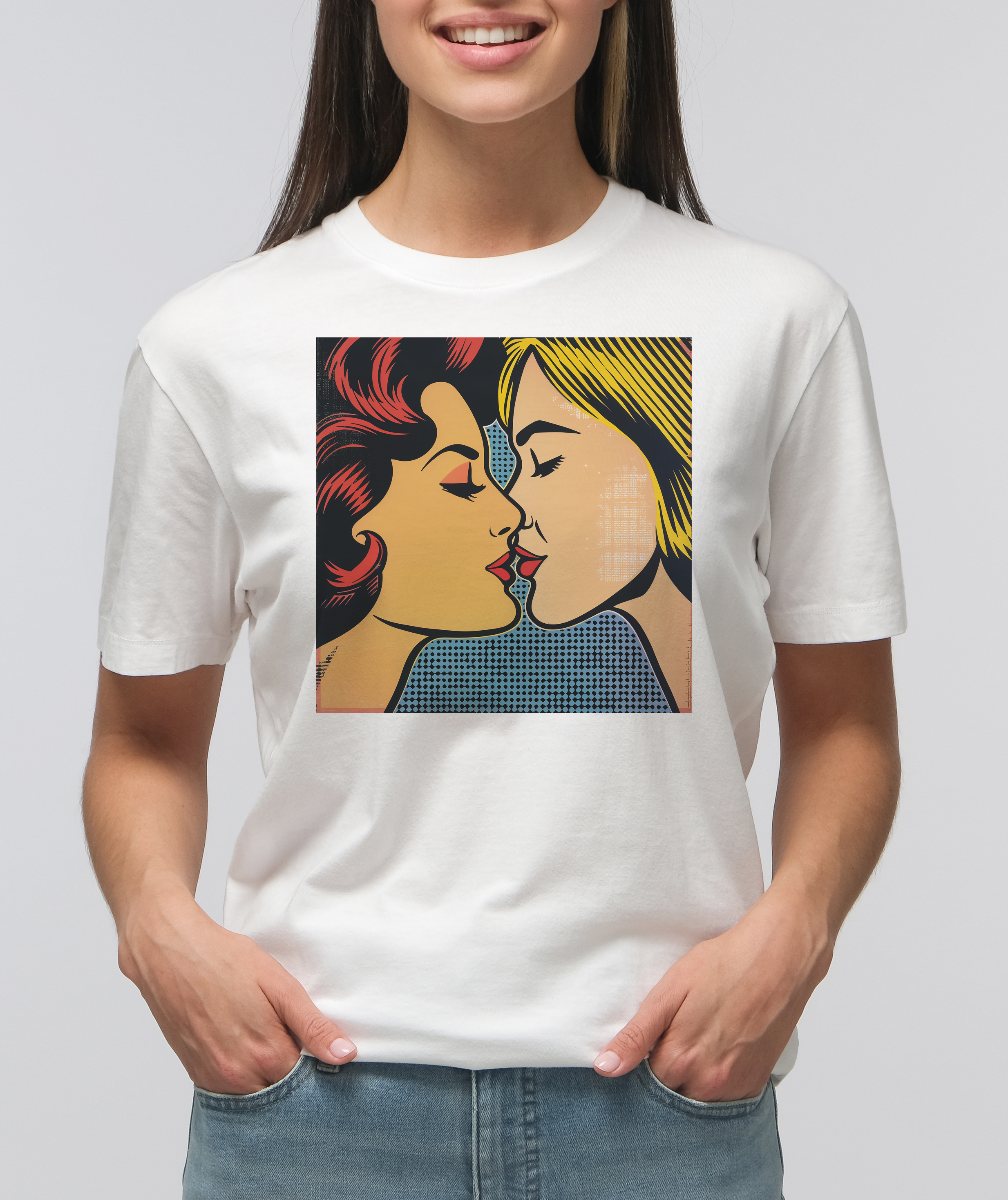 Women Kissing Pop Art Tee