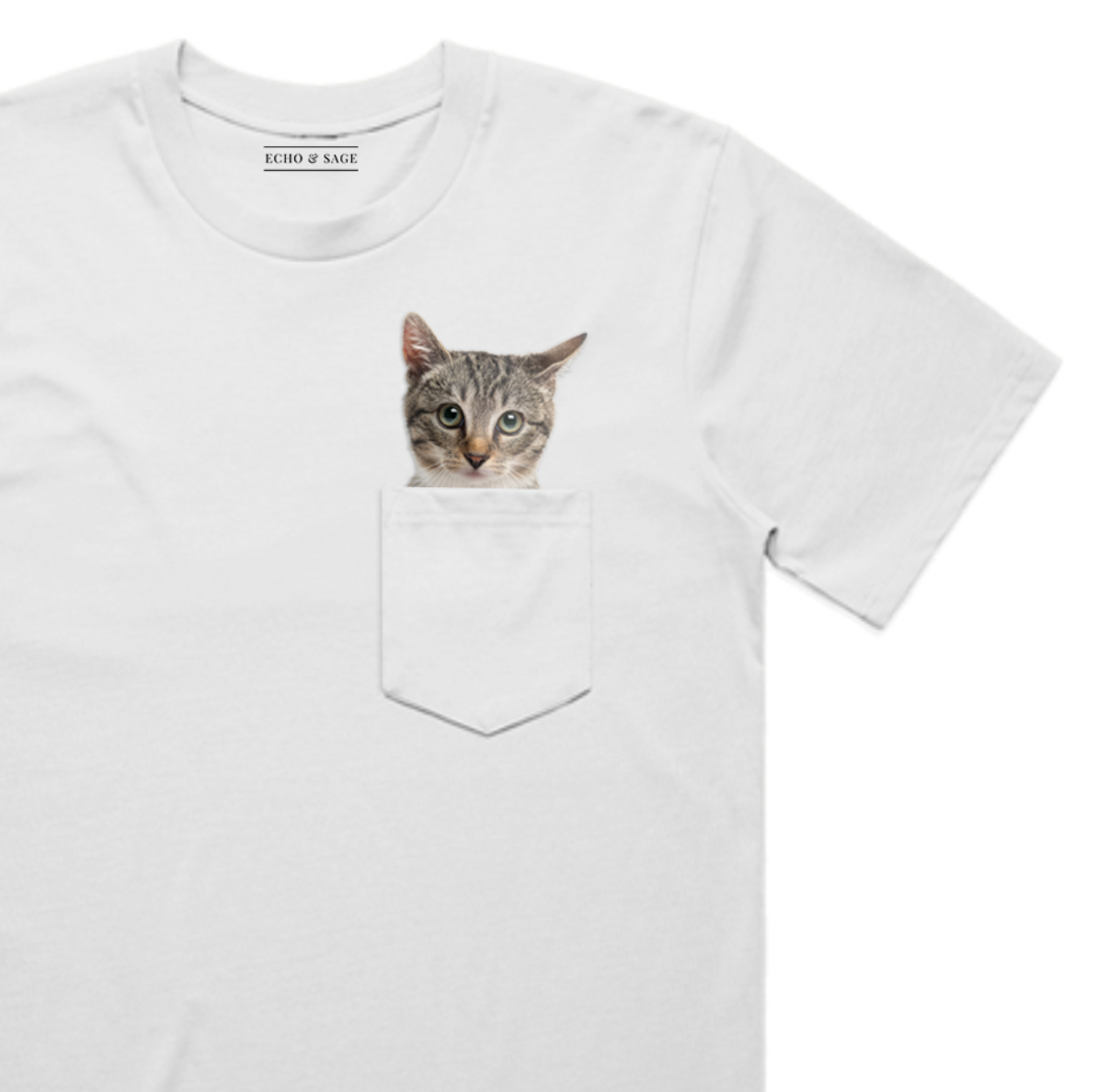 Cute Kitten Peek-a-Boo Pocket Tee