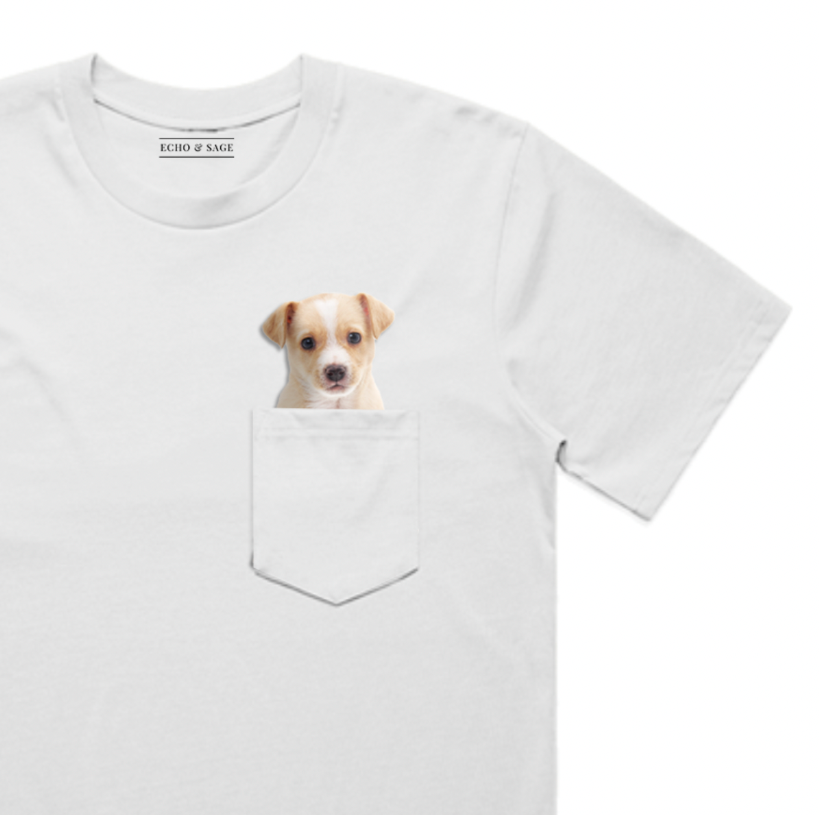 Peek-a-Boo Brown Puppy Pocket Tee