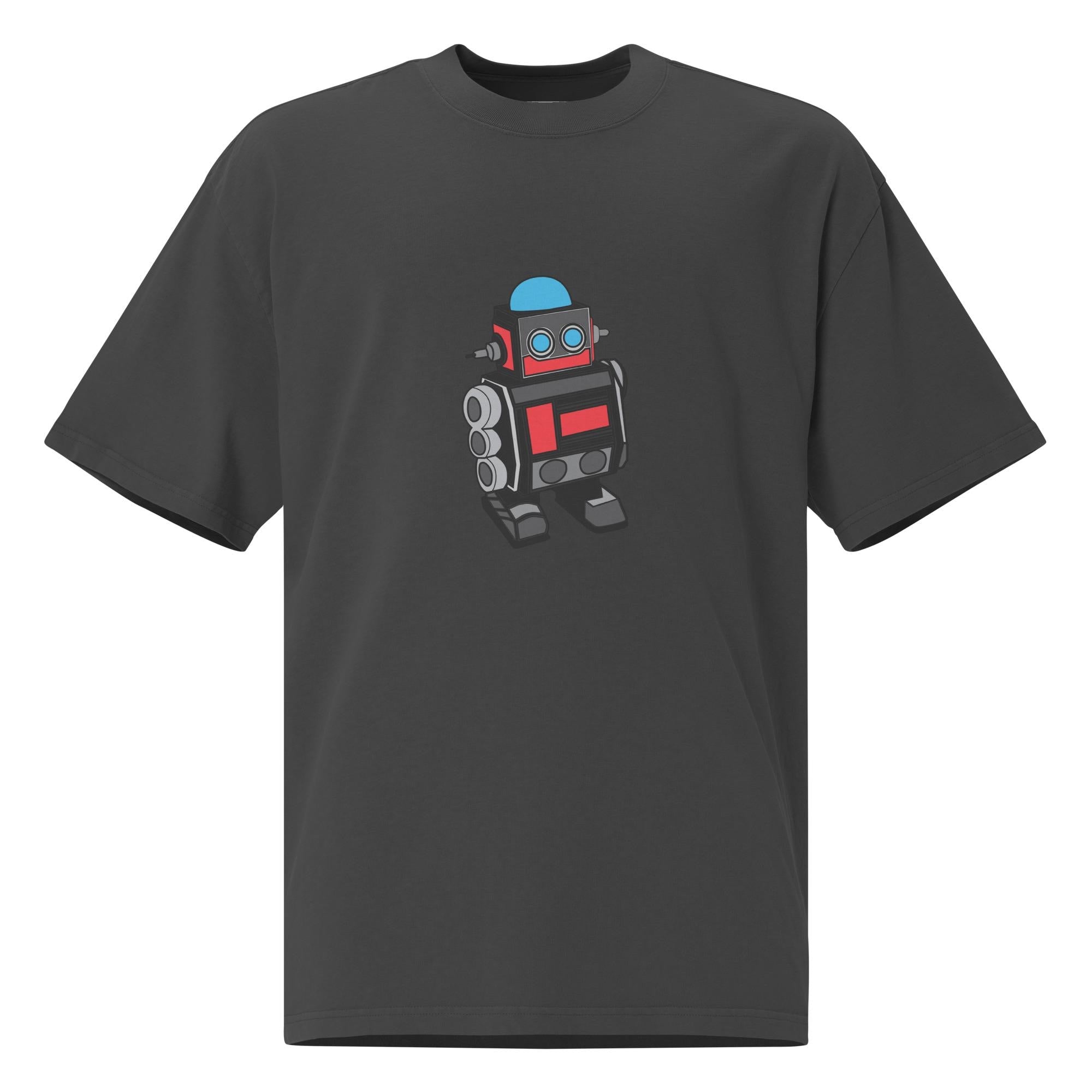 Retro Robot Oversized Faded T-Shirt