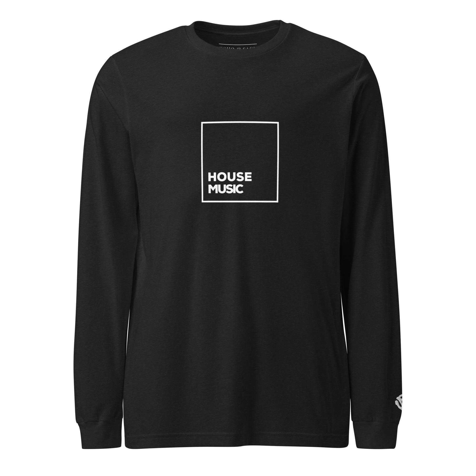 House Music in a Square Unisex Long Sleeve Tee