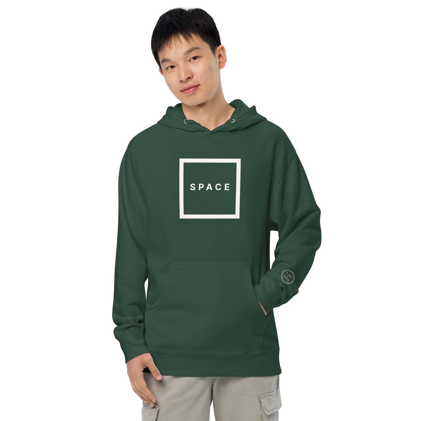 Minimalist Space Graphic Unisex Midweight Hoodie - Dark Colors