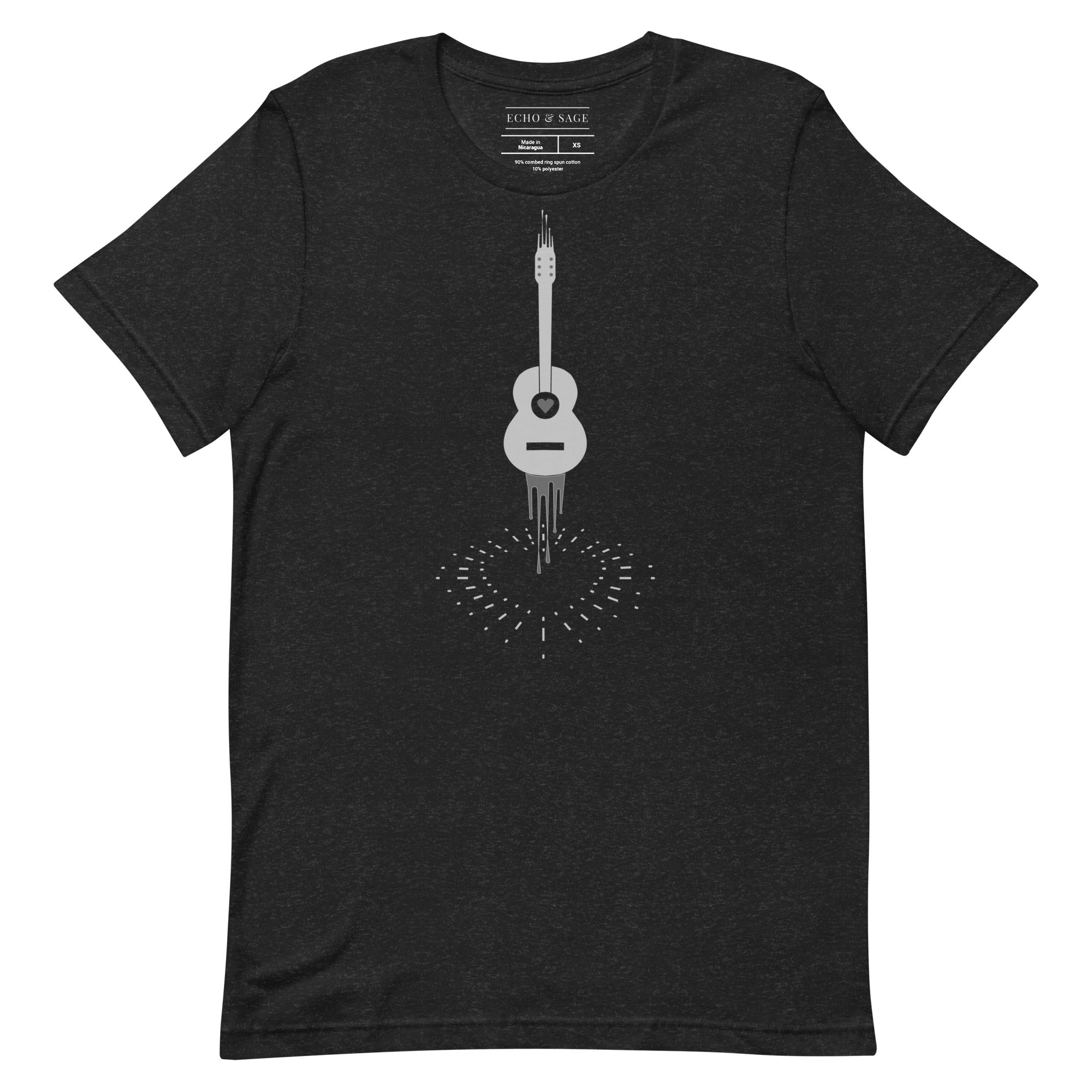 Ascending Classical Guitar Line Drawing T-Shirt