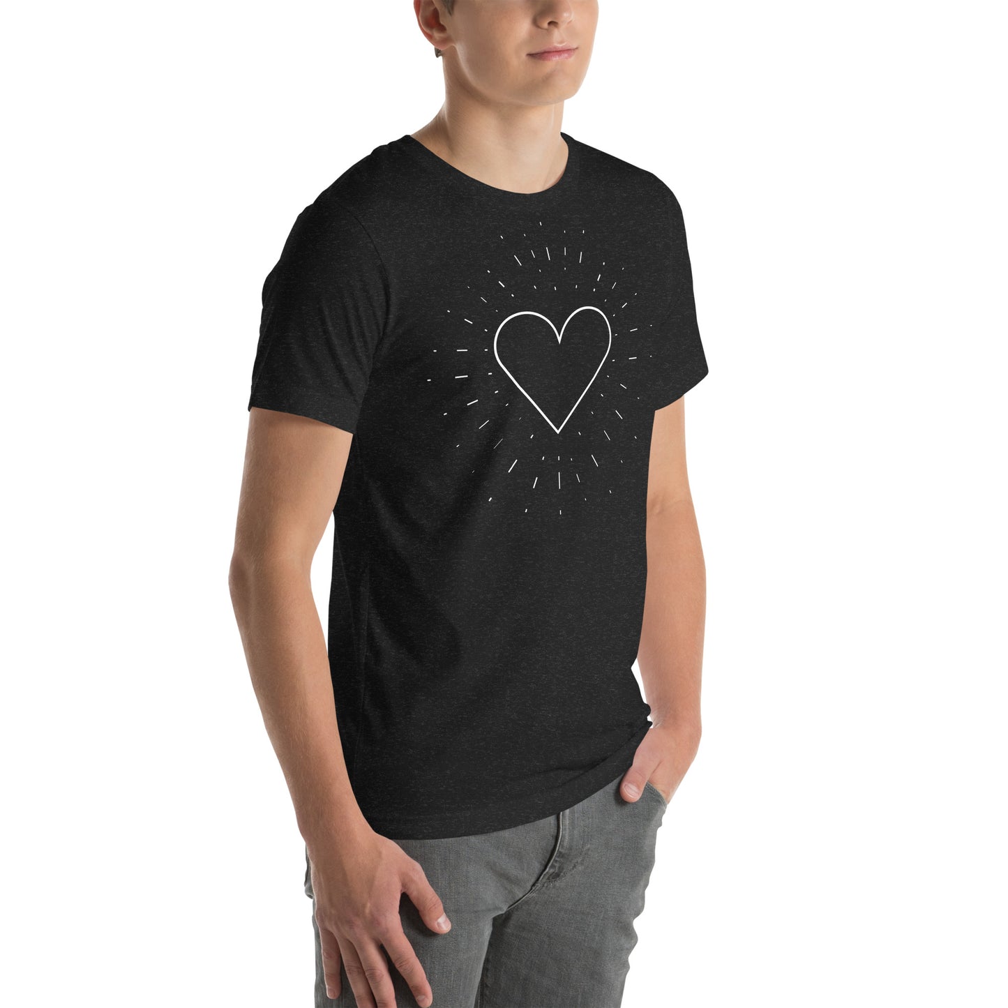 Minimalist Heart Line Drawing Unisex Tee