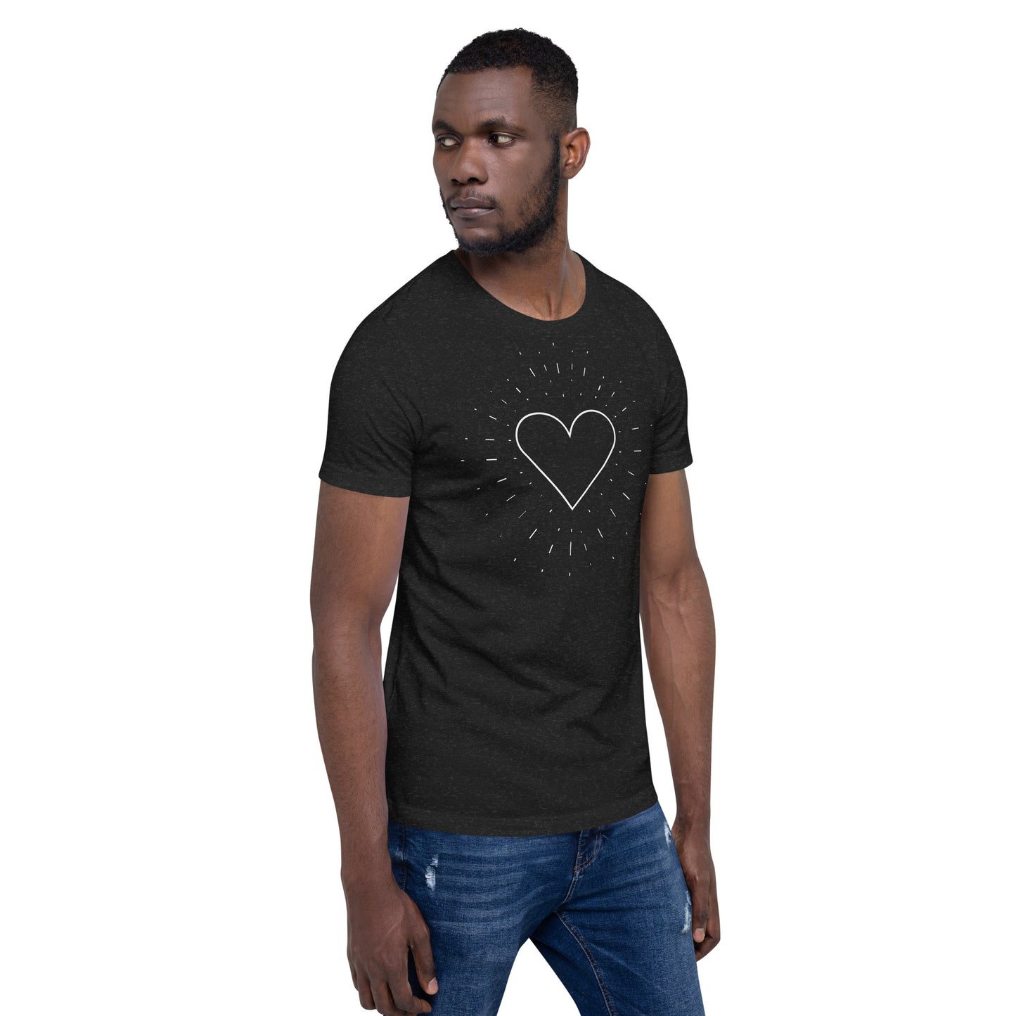 Minimalist Heart Line Drawing Unisex Tee