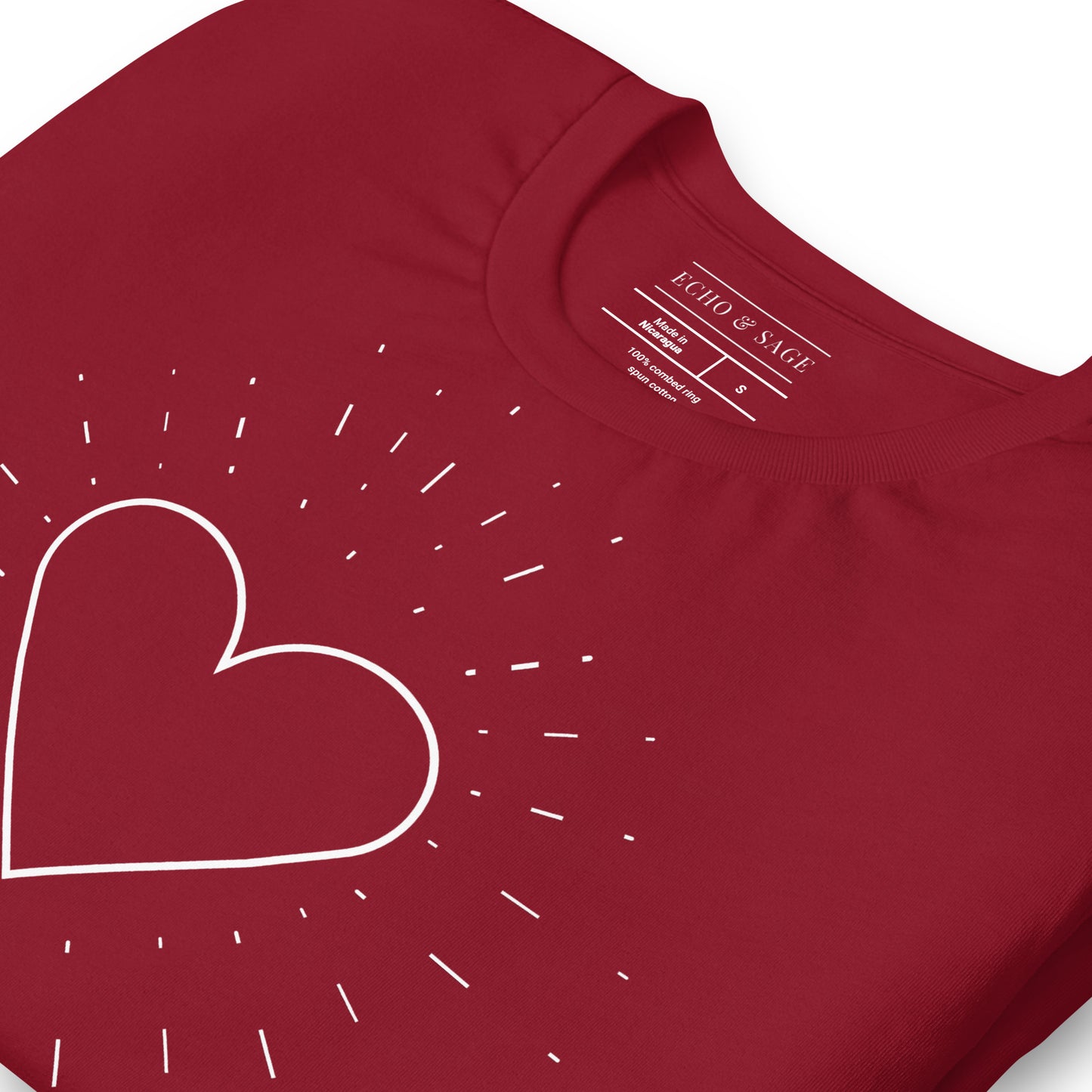 Minimalist Heart Line Drawing Unisex Tee