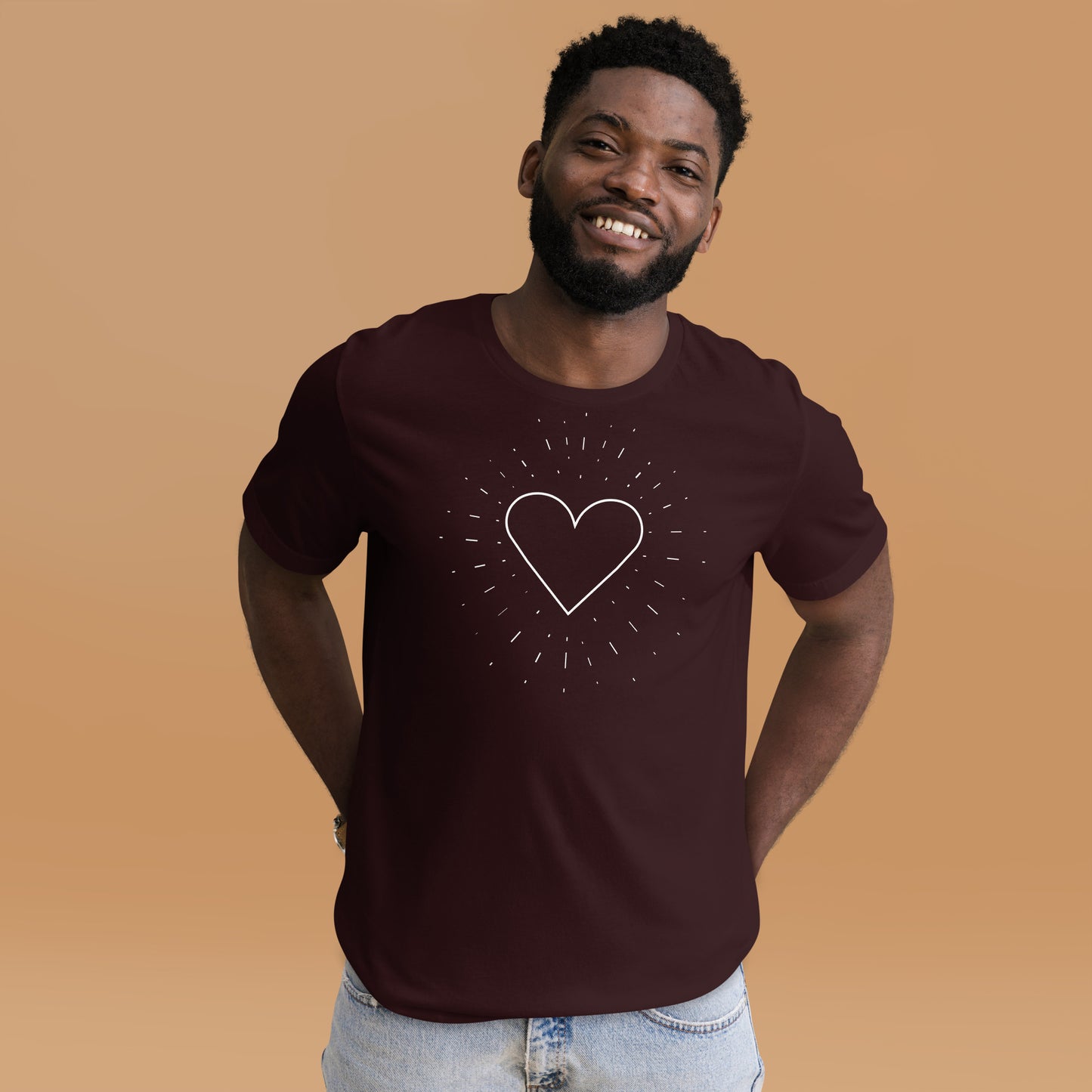 Minimalist Heart Line Drawing Unisex Tee