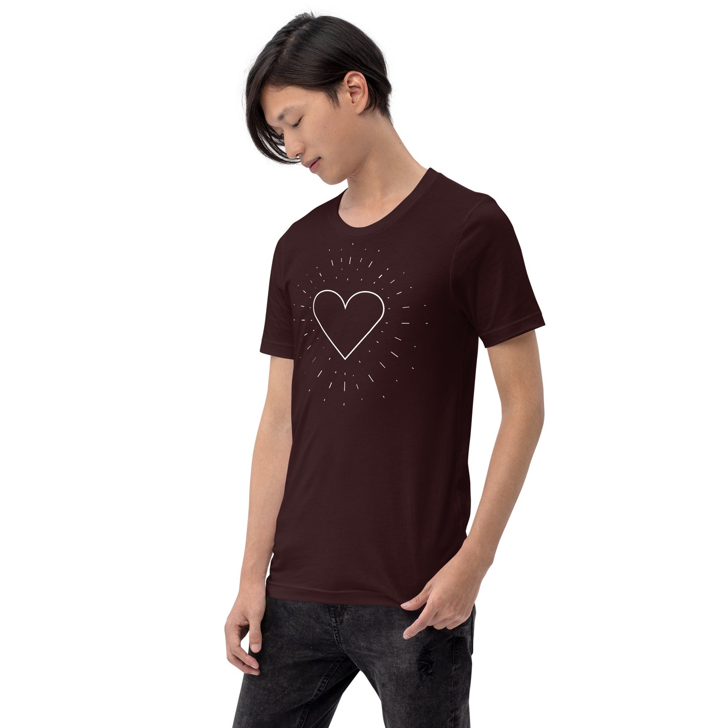 Minimalist Heart Line Drawing Unisex Tee