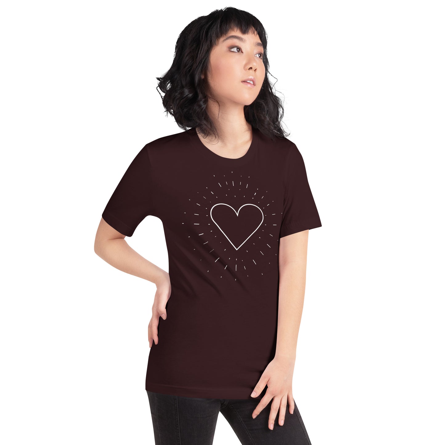 Minimalist Heart Line Drawing Unisex Tee